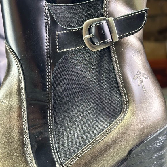 Dromedaris Promod Metallic Black Ankle Boots with Buckle Detail Size 8.5 (39) - Picture 7 of 9